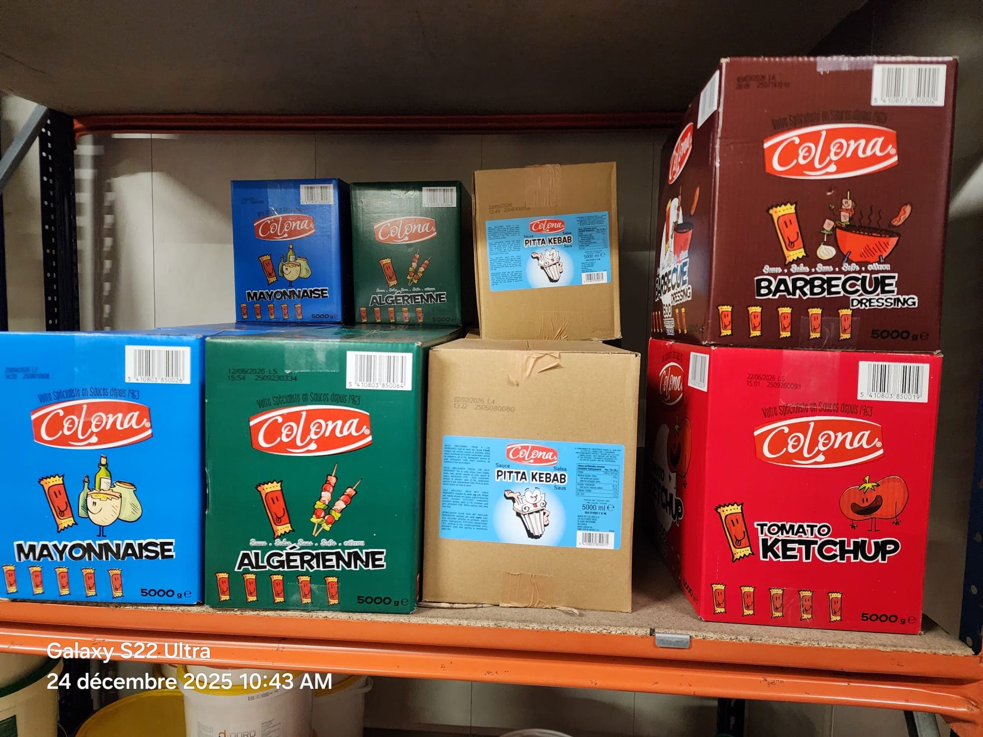 Cartons de sauces Colona